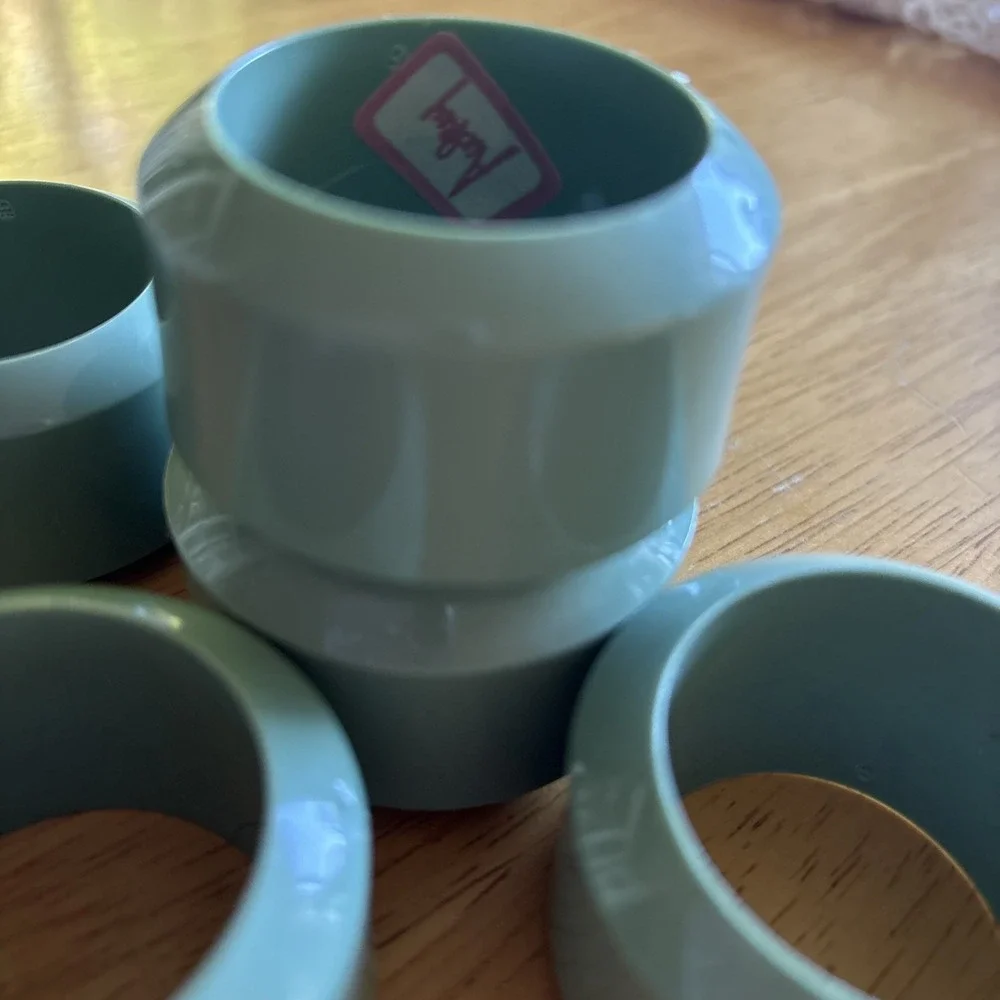 Audrey Green Vintage Napkin Rings Set of 6